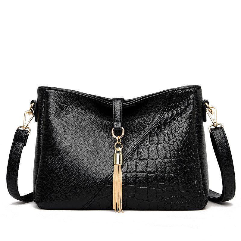 Women's Soft Leather Mother Simple Fashion Tassel Women's Shoulder Bag