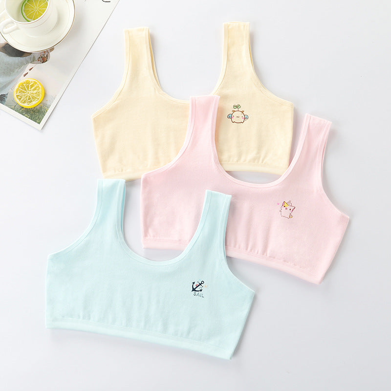 Underwear Female Cotton Vest Green Junior Everyday Bras