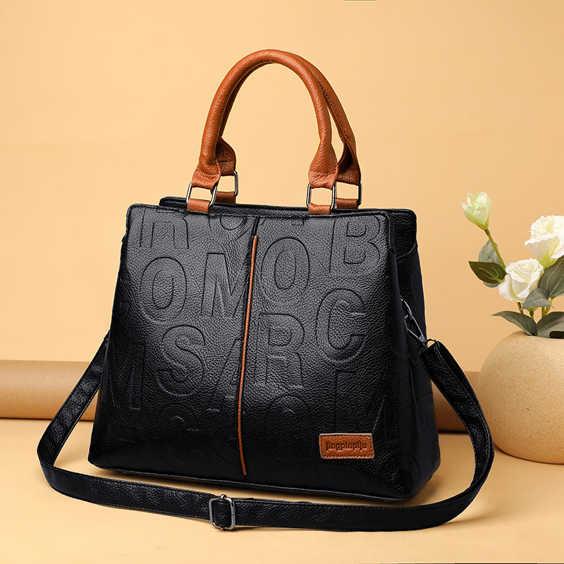 Women's Large Capacity Soft Leather Embossed For Handbags