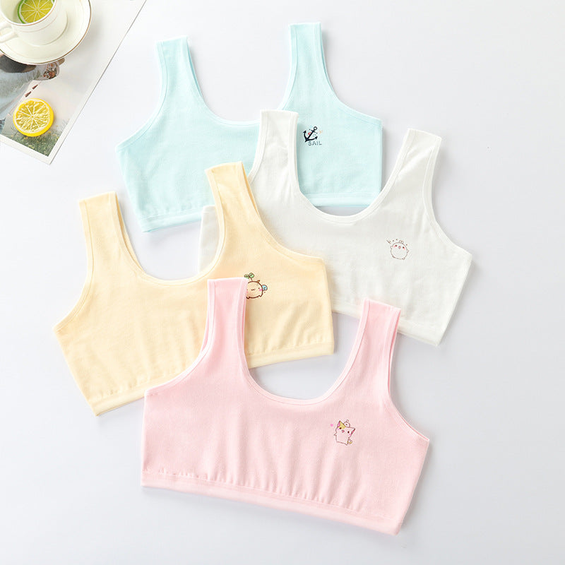 Underwear Female Cotton Vest Green Junior Everyday Bras