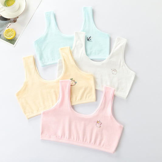 Underwear Female Cotton Vest Green Junior Everyday Bras