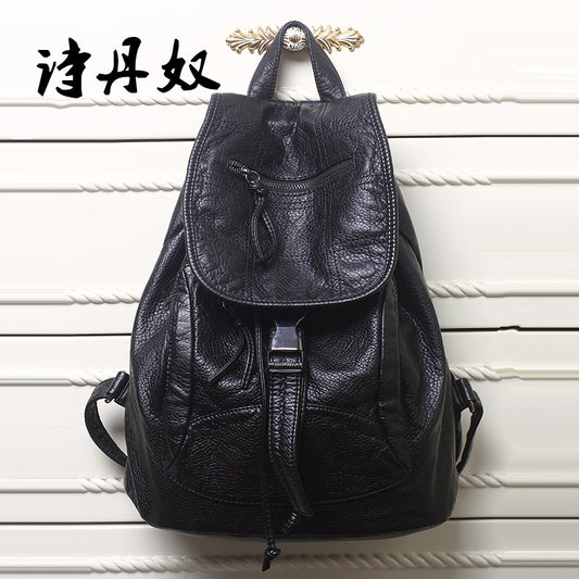 Women's Korean Style Washed Sheep Pattern Large Backpacks