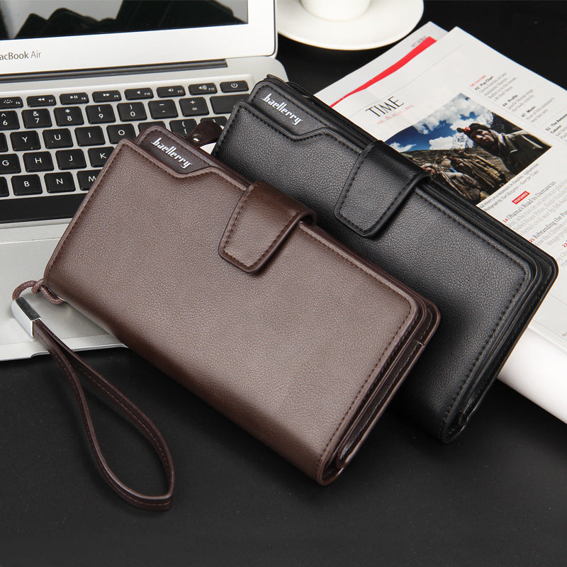 Men's Long Clutch Trifold Multifunction Mobile Bags