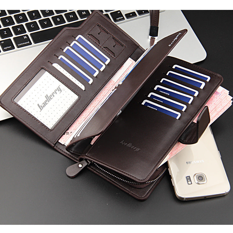 Men's Long Clutch Trifold Multifunction Mobile Bags
