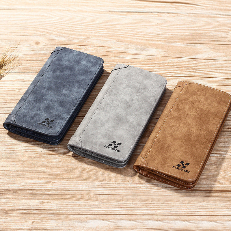Men's Long Retro Leisure Korean Clutch Large Men's Wallet