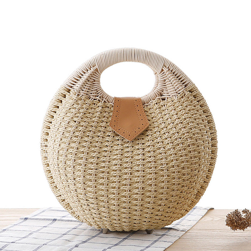 Women's Fashion Shell Cute Personality Rattan Weave Handbags