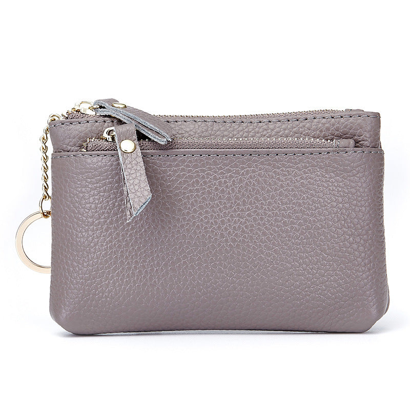 Elegant Women's Mini Genuine Leather Zipper Coin Purses