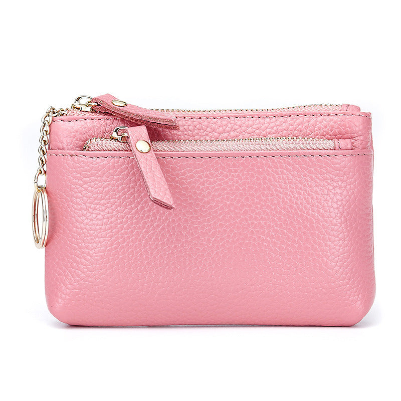 Elegant Women's Mini Genuine Leather Zipper Coin Purses