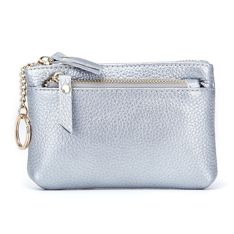 Elegant Women's Mini Genuine Leather Zipper Coin Purses