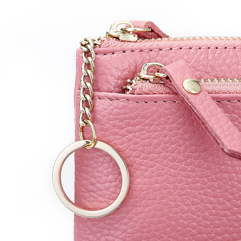 Elegant Women's Mini Genuine Leather Zipper Coin Purses