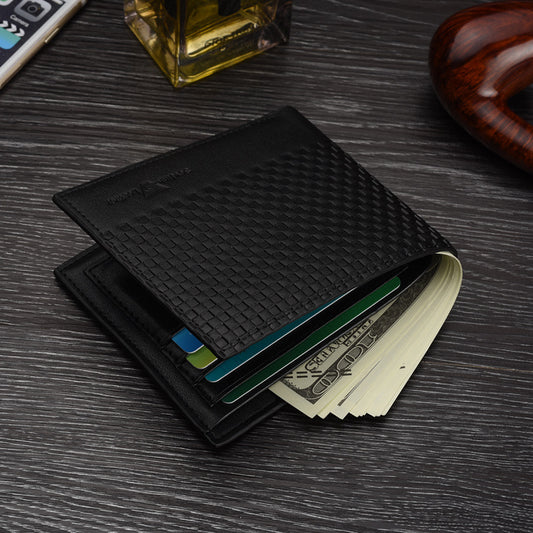 Men's Online Short Woven Stitching Korean Horizontal Men's Wallets