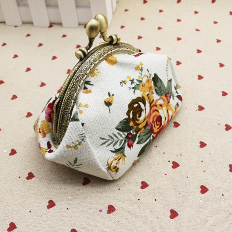 Women's Rose Handmade Printed Material Finished Purses
