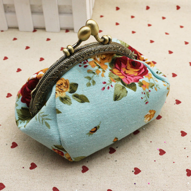 Women's Rose Handmade Printed Material Finished Purses