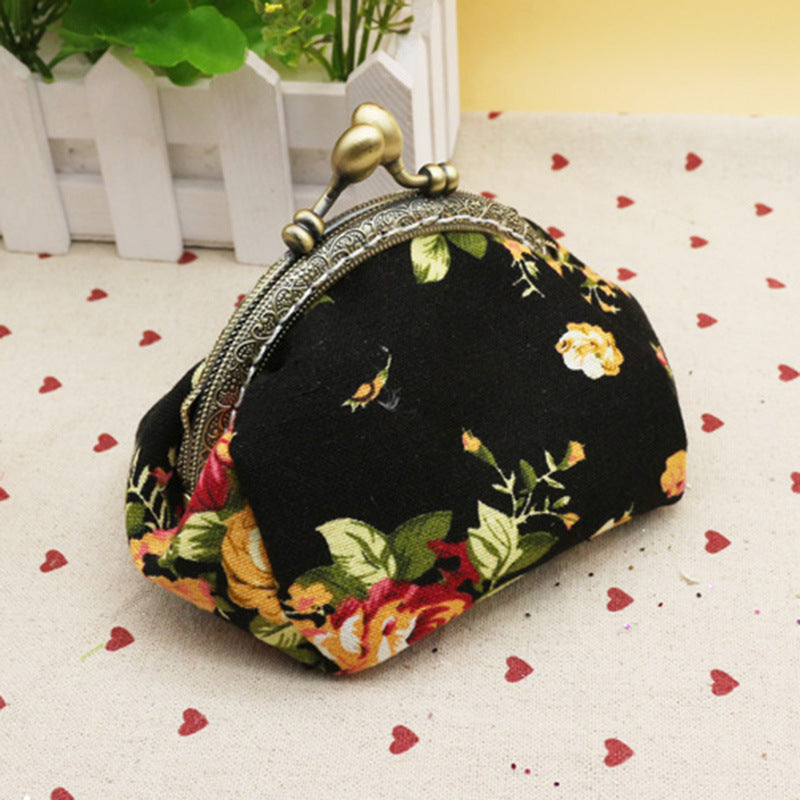 Women's Rose Handmade Printed Material Finished Purses