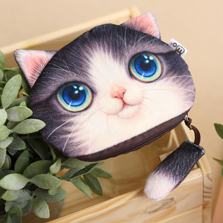 Alien Cat Plush Mobile Tail Stereo Coin Purses
