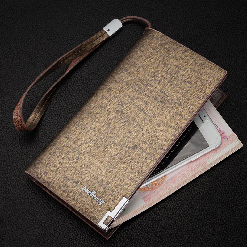 Pretty Men's Long Multifunctional Zipper Clutch Men's Handbags