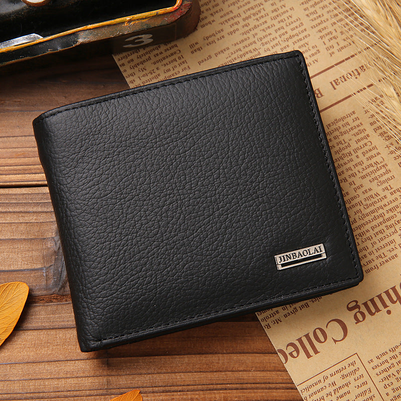 Versatile Attractive Men's Short Genuine Leather Men's Wallets