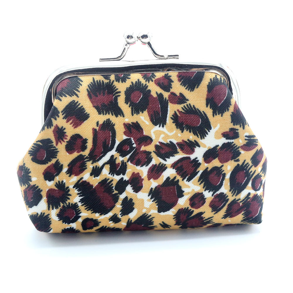 Leopard Print Mini Fabric Pocket Retro Ladies Wallets