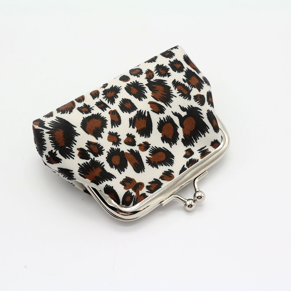 Leopard Print Mini Fabric Pocket Retro Ladies Wallets