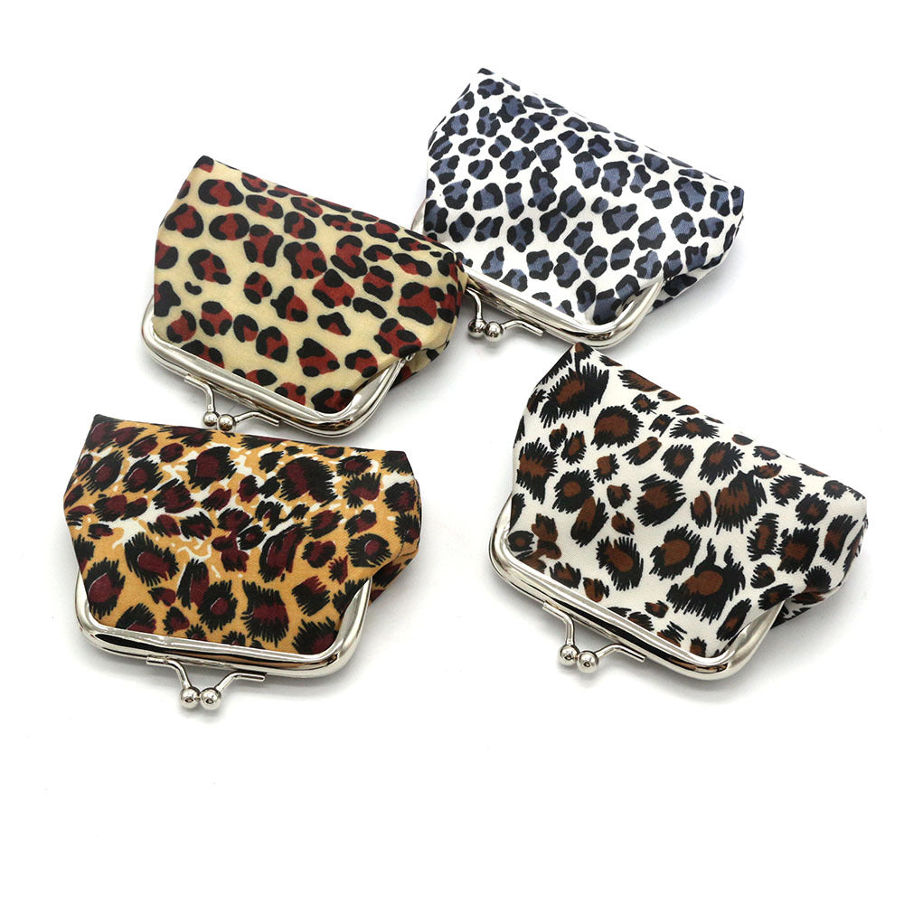 Leopard Print Mini Fabric Pocket Retro Ladies Wallets