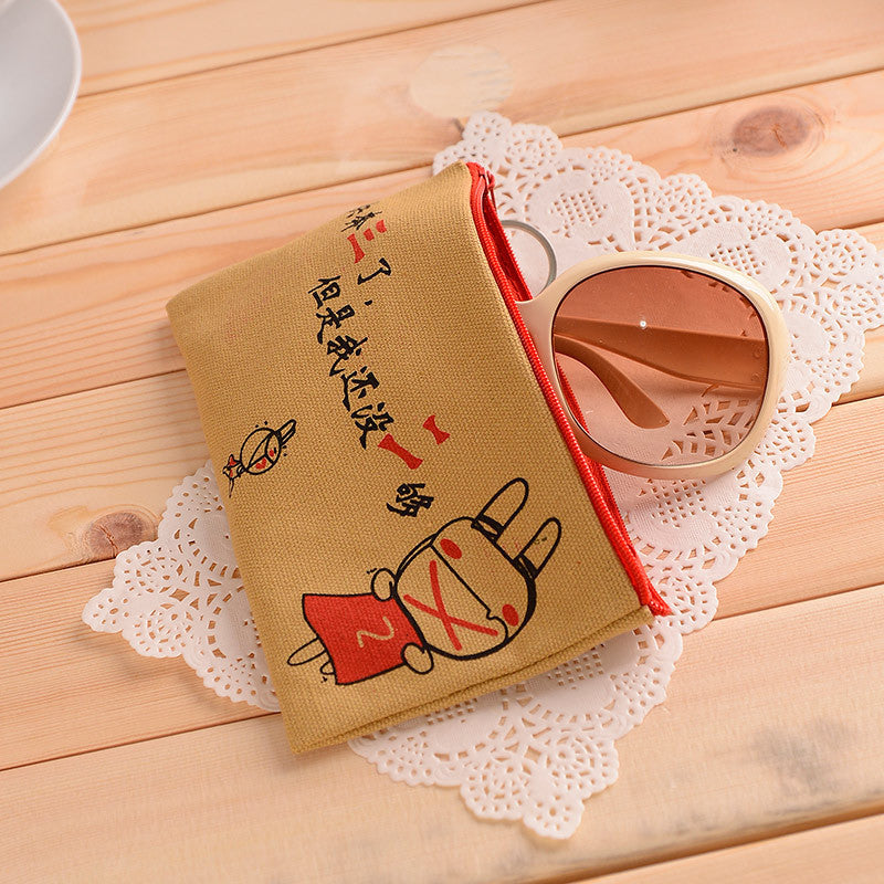 Korean Style Female Mini Short Fabric Coin Purses
