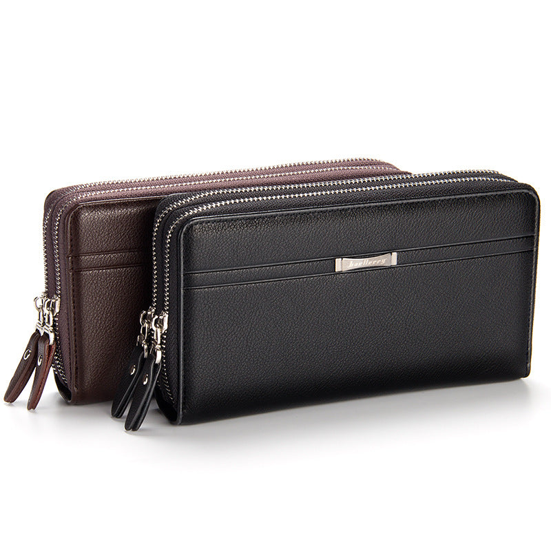 Classy Men's Business Double Zip Clutch Men's Wallets