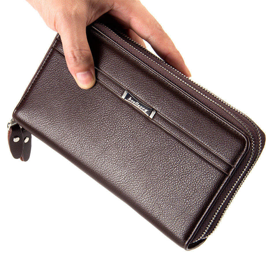 Classy Men's Business Double Zip Clutch Men's Wallets