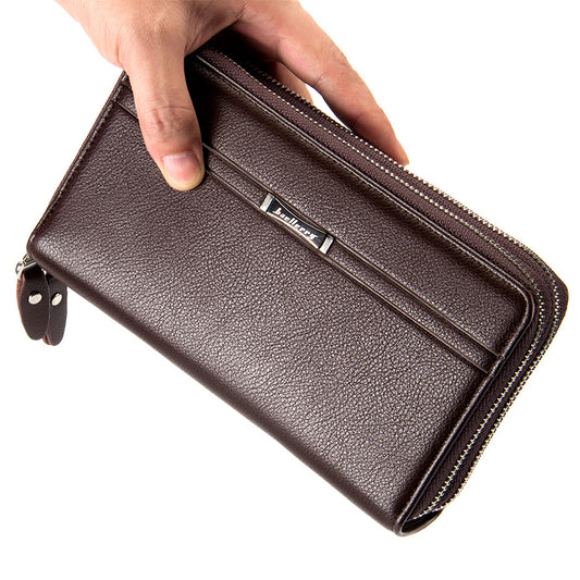 Classy Men's Business Double Zip Clutch Men's Wallets