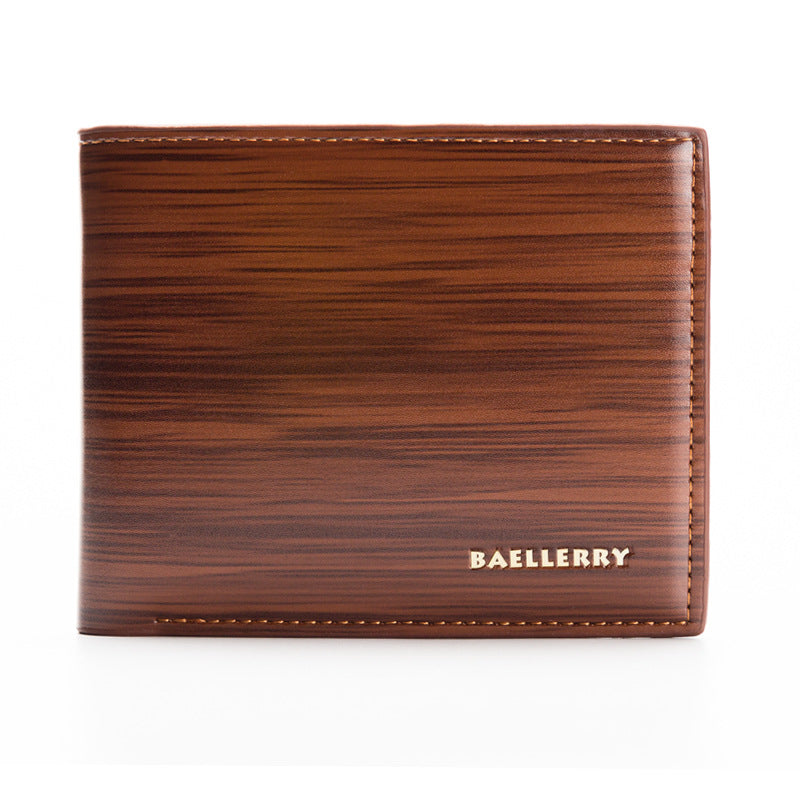 Attractive Men's Short Horizontal Bark Pattern Men's Wallet