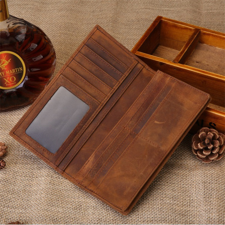 Men's Long Genuine Vintage Business Widened First Men's Wallets