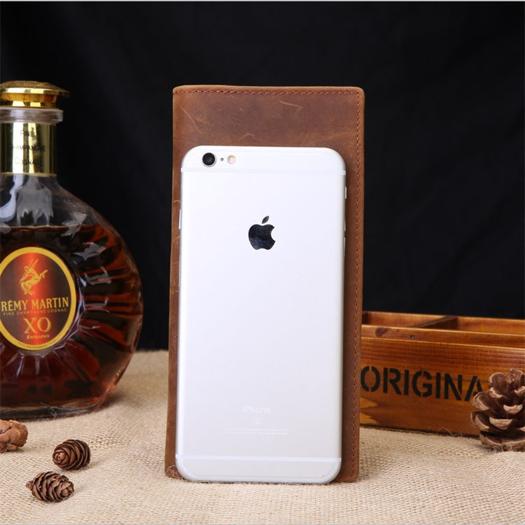 Men's Long Genuine Vintage Business Widened First Men's Wallets