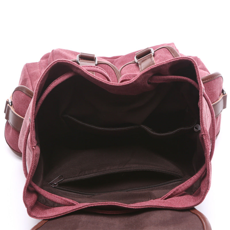 Women's Canvas Korean Style Trendy Solid Color Backpacks