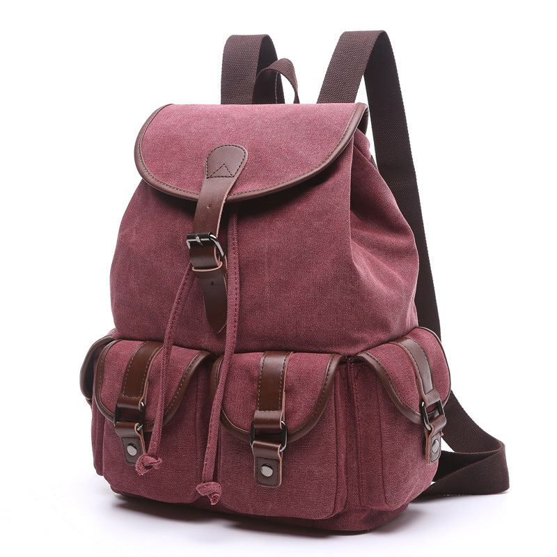 Women's Canvas Korean Style Trendy Solid Color Backpacks