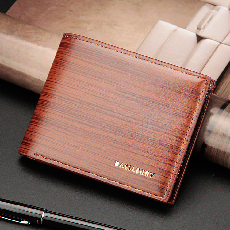 Attractive Men's Short Horizontal Bark Pattern Men's Wallet