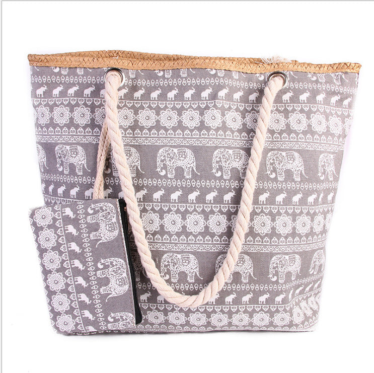 Women's Beach Colorful Large Capacity Canvas Portable Strap Women's Shoulder Bag