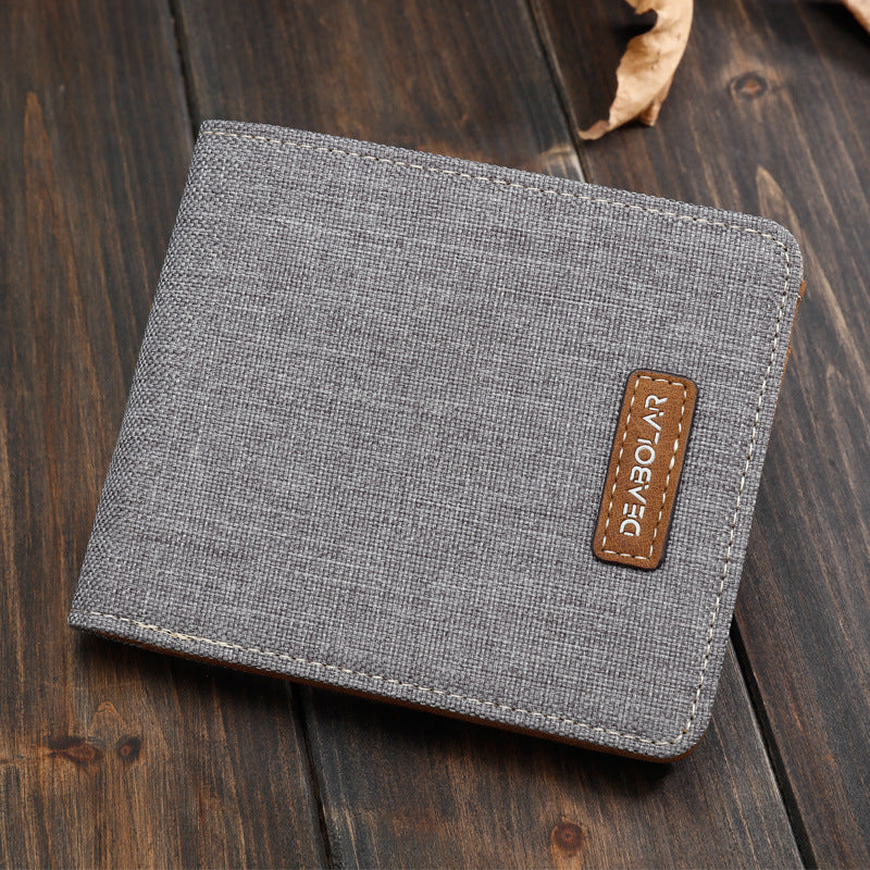 Men's Short Version Canvas Horizontal Simple Fashion Men's Wallets