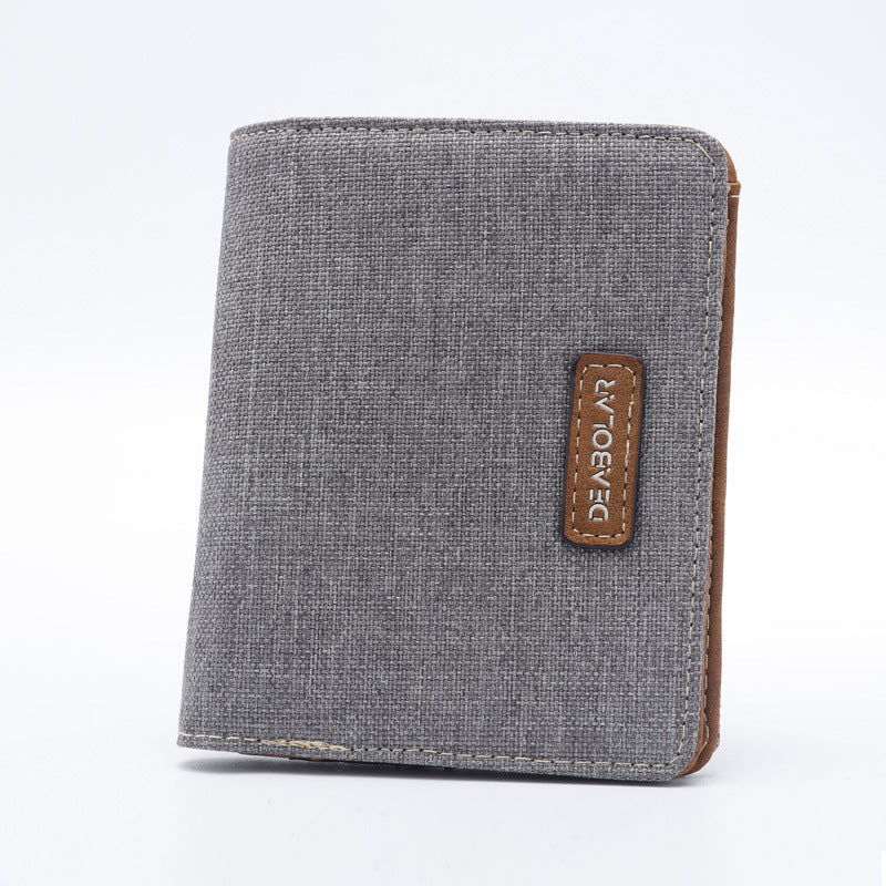 Men's Short Version Canvas Horizontal Simple Fashion Men's Wallets