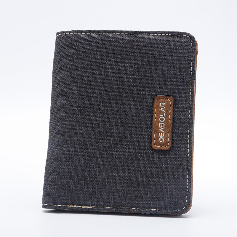 Men's Short Version Canvas Horizontal Simple Fashion Men's Wallets