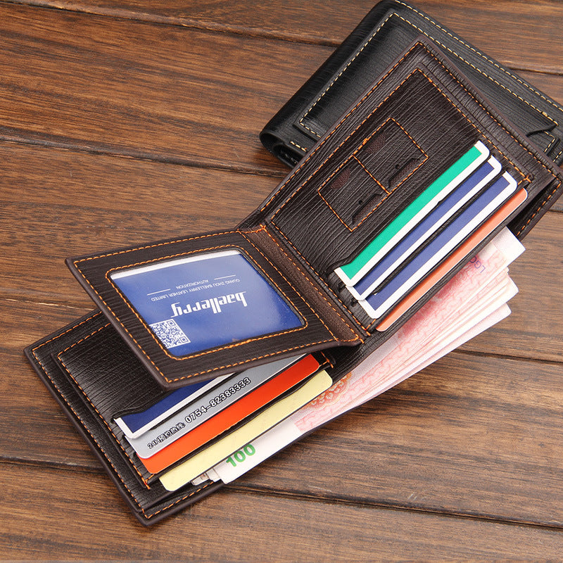 Men's Multiple Slots Horizontal Insert Short Men's Wallets