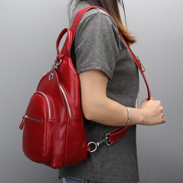 Fashion Women's Leather First Layer Cowhide Backpacks