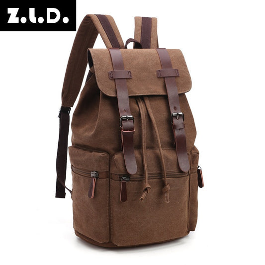 Women's & Men's Style Retro Canvas For And Fashion Computer Solid Backpacks