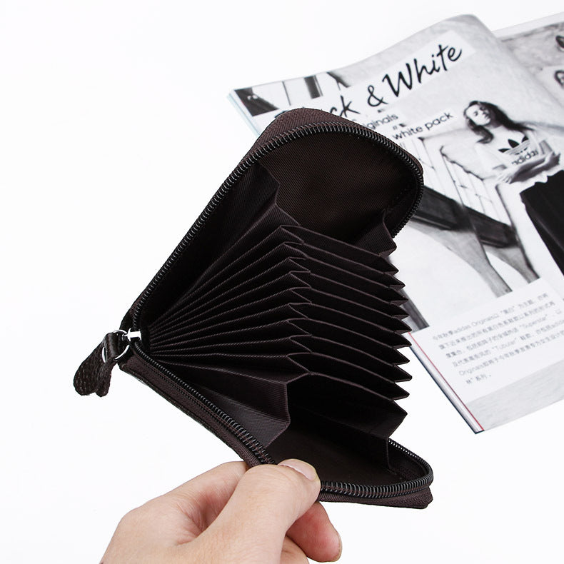 First Layer Cowhide Organ Leather Multiple Slots Card Holder