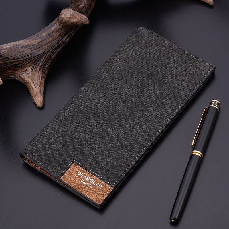 Elegant Men's Long Fashion Stitching Soft Men's Wallets