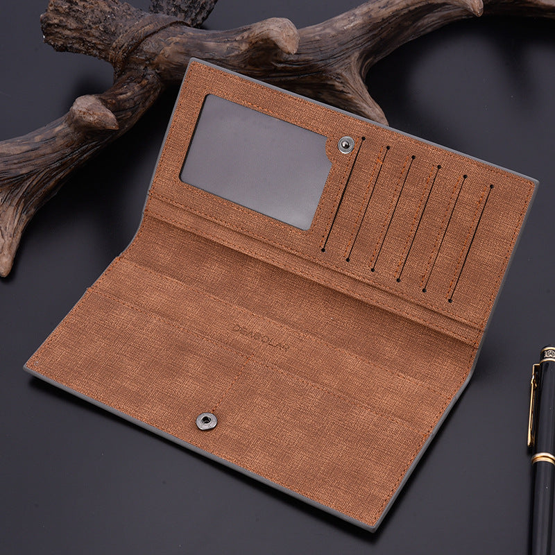 Elegant Men's Long Fashion Stitching Soft Men's Wallets