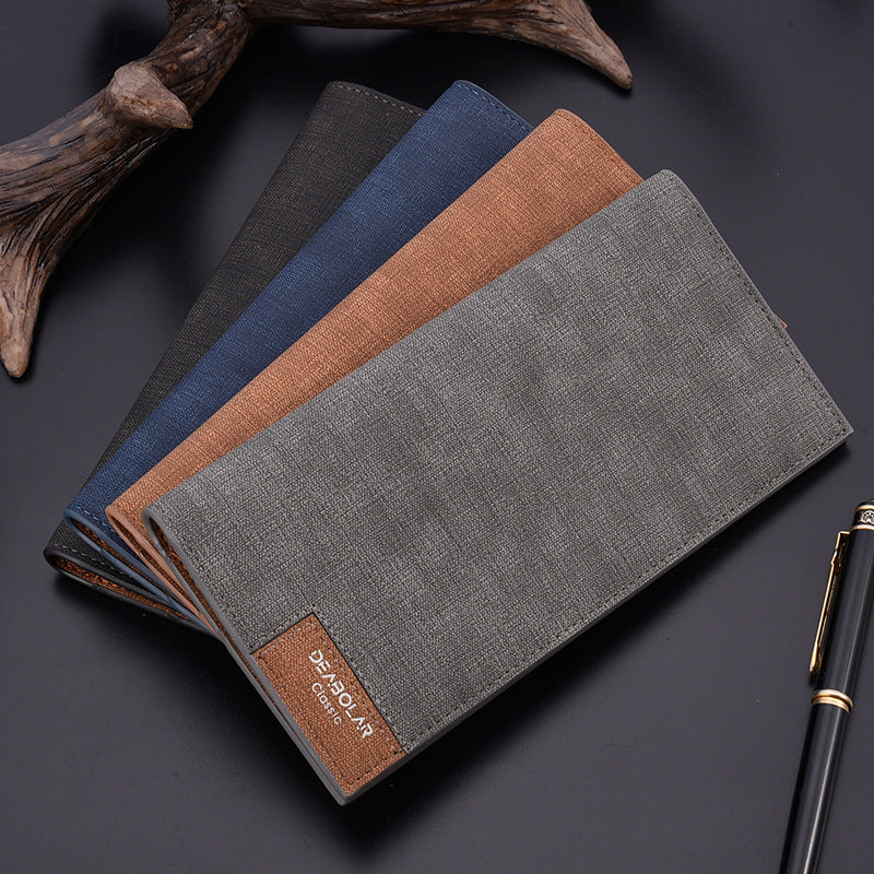 Elegant Men's Long Fashion Stitching Soft Men's Wallets
