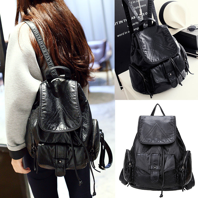 Women's Taoyin Leather Korean Versatile College Style Simple Women's Shoulder Bag