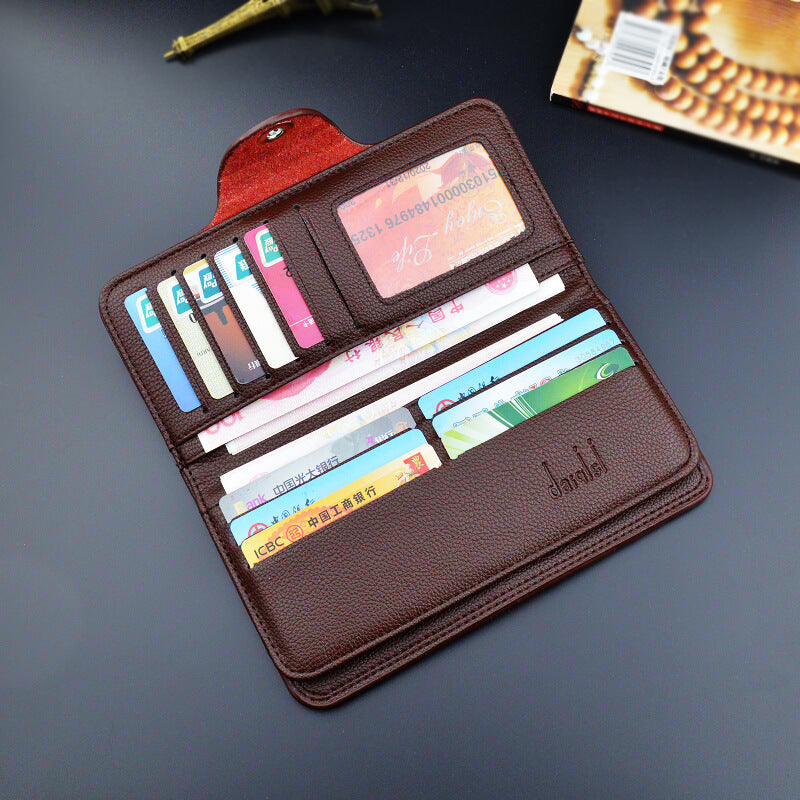 Men's Youth Fashion Multiple Slots Litchi Pattern Men's Wallets