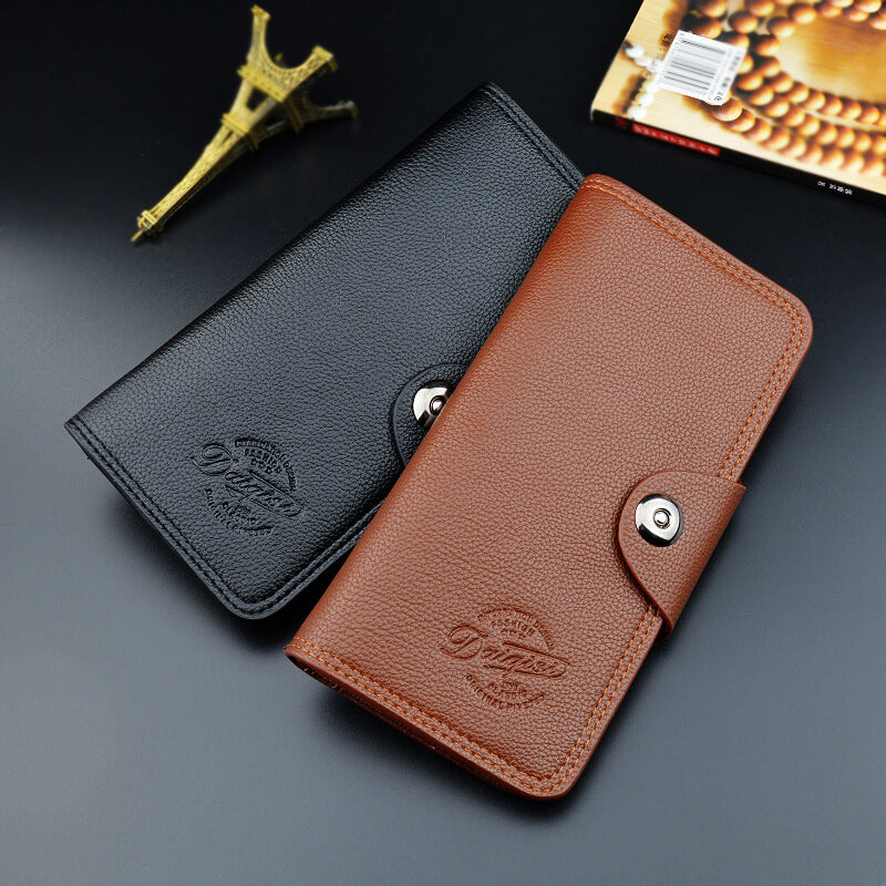 Men's Youth Fashion Multiple Slots Litchi Pattern Men's Wallets