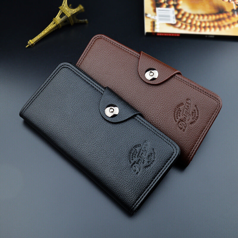 Men's Youth Fashion Multiple Slots Litchi Pattern Men's Wallets