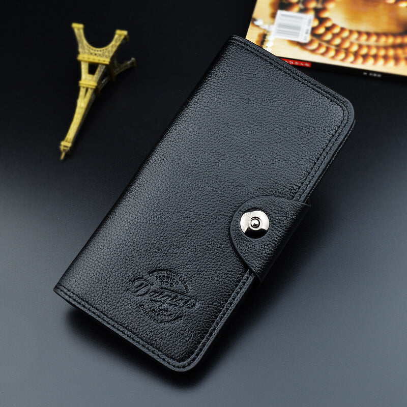 Men's Youth Fashion Multiple Slots Litchi Pattern Men's Wallets